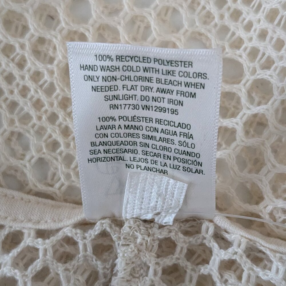 WILD FABLE Cream White Net Tank Swim Cover-Up; NWT; Size XS - Picture 4 of 4